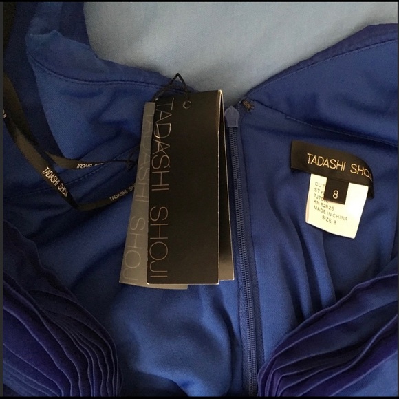 Gorgeous Tadashi Shoji  Iridescent Blue Evening Gown 8 - Picture 8 of 12